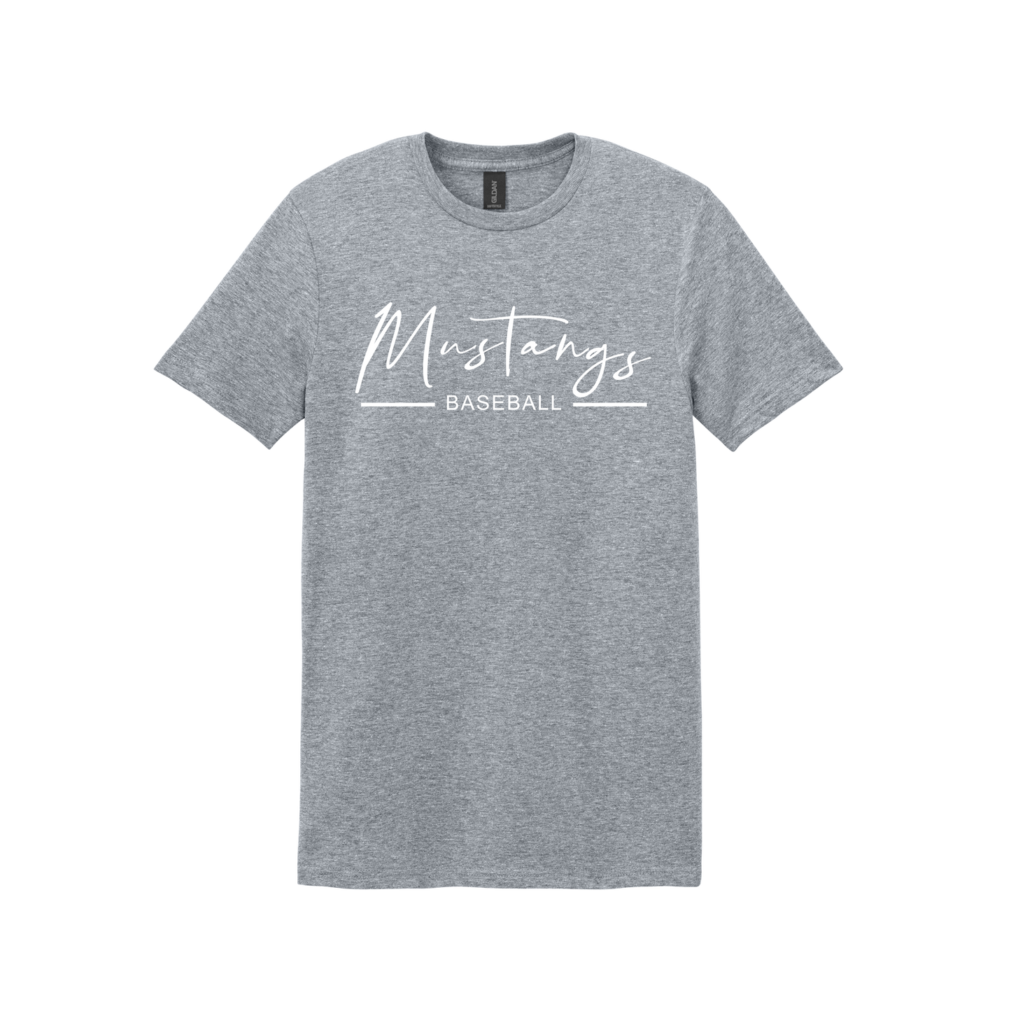 Mustangs Baseball Script Softstyle Tee