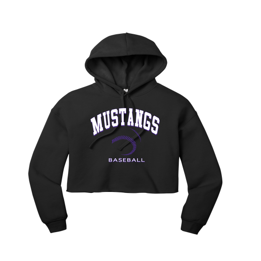 Mustangs Baseball Women's Crop Fleece Hoodie