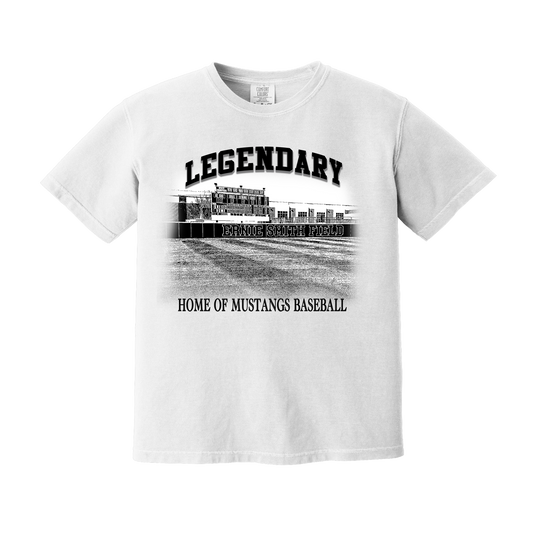 Legendary Home of Mustangs Baseball Garment-Dyed T-Shirt