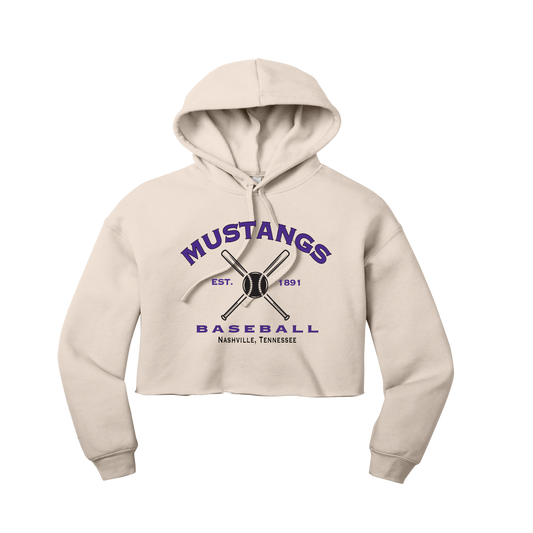 Mustangs Baseball RETRO Women's Crop Fleece Hoodie